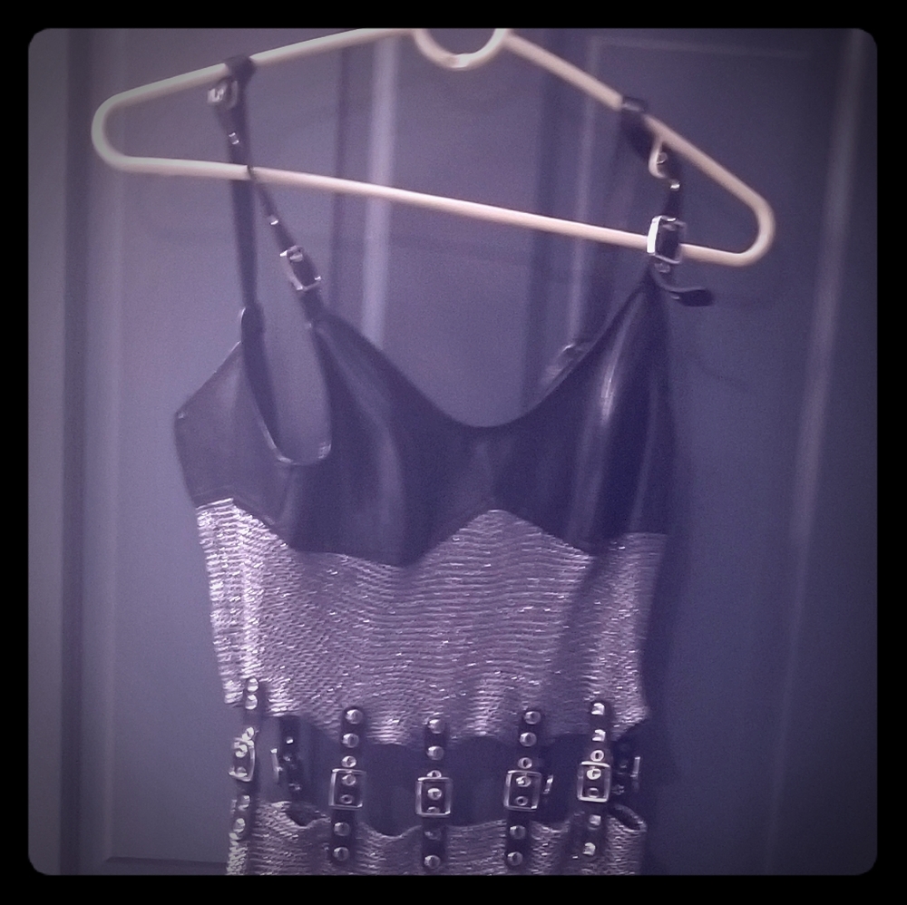 Silver chain mail style dress